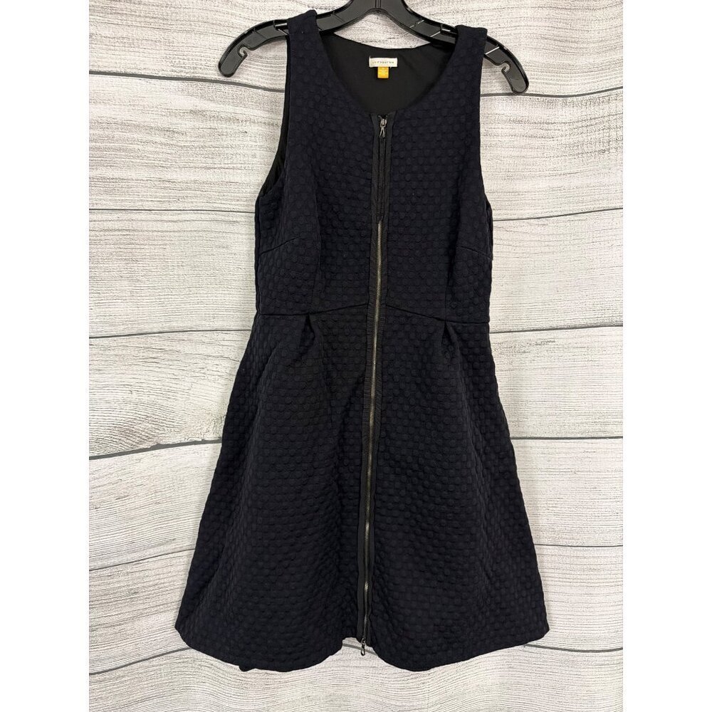 Leifsdottir Anthropologie Textured Sleeveless Fit & Flare Dress W Front Zipper S
